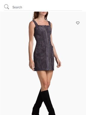 Amanda Uprichard Charcoal Gray Suede Zip-Front Mini Dress